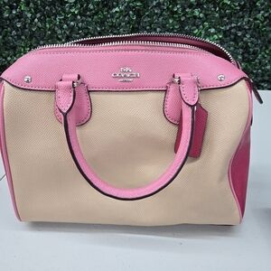 Coach Colorblock Leather Mini Benette Satchel Pink Multi - USED